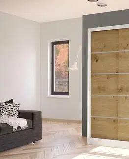 Šatníkové skrine Šatníková skriňa SAN 4, dub artisan/biela