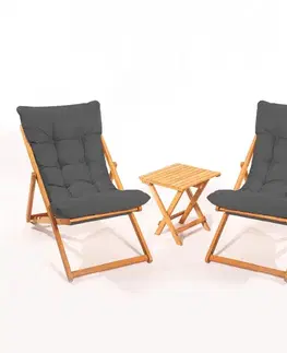 Záhradné jedálenské sety Garden Table & Chairs Set (3 Pieces) My005 - Grey