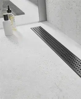 Sprchovacie kúty MEXEN/S - Flat M08 odtokový žľab 100 cm čierna 1725100-15