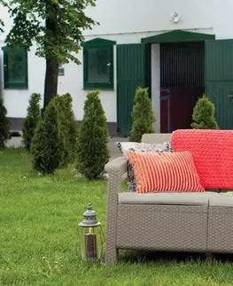 Lavice z umelého ratanu KETER Záhradná pohovka GREEK LOVE SEAT | cappuccino
