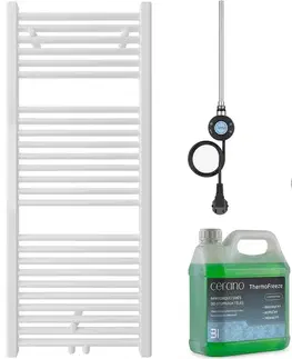 Doplnky do kúpeľne CERANO - Koupelnový elektrický radiátorový set Lincoln - WIFI - 300W - bílá lesklá - 1200x500 mm CER-646934