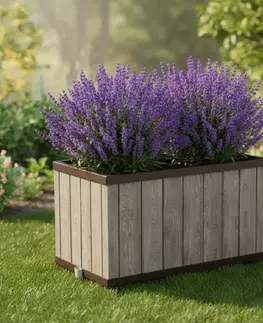 Záhradný nábytok KETER Záhradný kvetináč DECO BLOCK PLANTER | jaseň