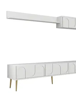 Obývacie steny TV skrinka / Obývacia stena Lyon 2 - White, Gold
