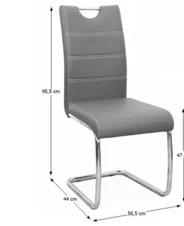 Jedálenské stoličky KONDELA Abira New jedálenská stolička svetlosivá / chrómová
