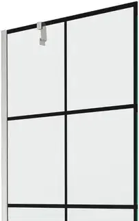 Sprchové dvere MEXEN/S - Next vaňová zástena FIX 80 x 150, čierna vzor, nikel kartáčovaná 895-080-000-00-77-97