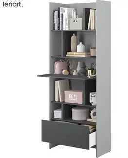 Nábytok Dig-net nábytok Regál Lenart BED CONCEPT BC-22 | sivá / grafit