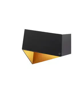 Nástenné osvetlenie Dizajnová nástenná lampa čierna so zlatom - Fold