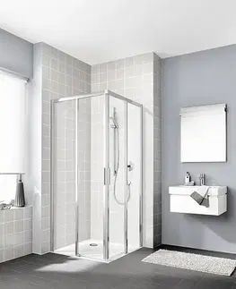 Sprchovacie kúty Kermi Cada XS /rohový vstup/ bezbariérové posuvné dvere 900x2000, číre sklo clean, profil strieborný lesk ĽAVÝ CKC2L09020VPK