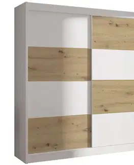 Šatníkové skrine Skriňa DUO 203 biela/artisan