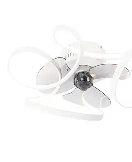 Stropné ventilátory Stropný ventilátor biely 55 cm vrátane LED stmievateľný s diaľkovým ovládaním - Mandy