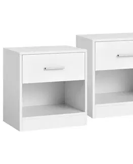 Konferenčné stolíky Set nočných stolíkov E1081 WT, biela, 2 ks