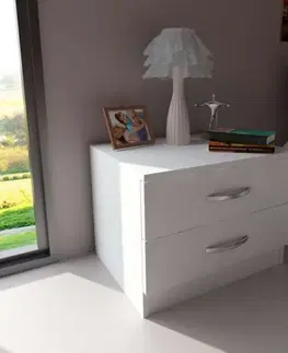 Nočné stolíky VIDA N2D nočný stolík, biela