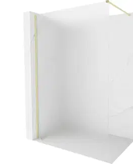 Sprchové dvere MEXEN/S - Kyoto-X Sprchová zástena WALK-IN 70 x 200, dekor 10 mm, zlato kefovaná 800-070-101-55-30-X