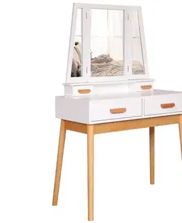 Toaletné stolíky Toaletný stolík Sylvia 015 9514 biela/prírodná