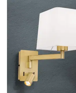 Svietidlá Orion WA 2-1469/1- LED Nástenná lampa CARLTON 1xE27/40W/230V + LED/3W biela/zlatá WA 2-1469/1 MS-matt