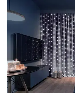 Vianočné dekorácie BRILAGI - LED Vianočný záves 300xLED/8 funkcí/3xAA/USB 1,2m studená biela 1V10-CW-OEM1