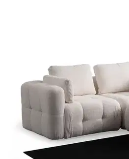 Sedacie súpravy Rohová sedacia súprava / Rohová pohovka Amaris 2 Seater With Pouffe -White