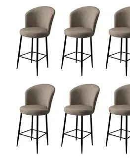 Barové stoličky Bar Stool Set (6 Pieces) Fora - Cappuccino, Black