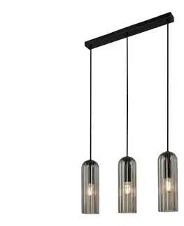 Svietidlá Nordlux - Luster na lanku MIELLA 3xE27/25W/230V čierny/dymový 2412533047