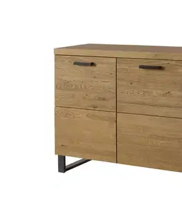 Komody a skrinky MAGNOLIA 45 široká komoda, dub rustikal/čierna