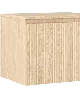Kúpeľňový nábytok MEXEN/S - Rivel kúpeľňová skrinka pod umývadlo 60 cm s doskou, 1 šuplík, reliéf, dub 91A20-06047-1-BFC81