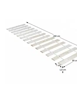 Rošty do postelí KONDELA Plaza lamelový rošt 80x200 cm smrekové drevo