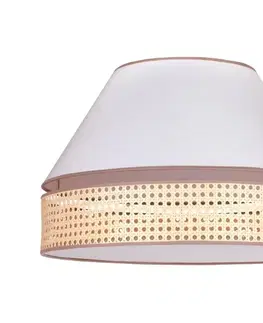 Svietidlá  - Stropné svietidlo AVIGNON 1xE27/15W/230V pr. 50 cm biela/ratan 602099