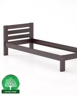 Drevené postele Posteľ borovica LK127–80x200 orech