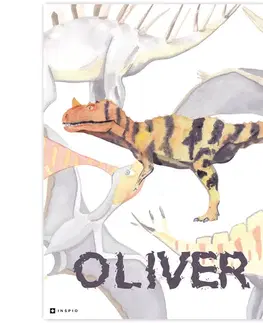 Obrazy do detskej izby Obrazy na stenu do detskej izby - Dinosaurus s menom