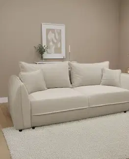 Pohovky KONDELA Vebi Big Sofa rozkladacia pohovka s úložným priestorom krémová