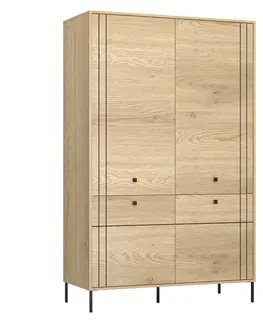 Šatníkové skrine KONDELA Colen 4D štvordverová šatníková skriňa dub cremona