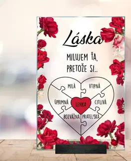 Tabuľky s venovaním (darčeky) Osobný darček pre ženu - plaketa so srdcom