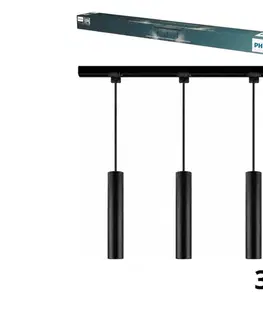Svietidlá Philips-LED stmievateľný luster na lanku v lištovom systéme EASYLINK 3xGU10/6,2W/230V 1m čierna P7614+3xP4914