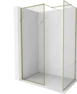 Sprchové dvere MEXEN/S - Kyoto-XF Sprchová zástena WALK-IN s rámom 120 x 80, transparent 10 mm, zlato 800-120-202-04-50-080-XF
