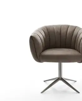 Jedálenské stoličky DELIFE Jedálenská stolička Jada-Flex mikrovlákno taupe vintage krížová podstava grafitová 360° otočná hojdacia funkcia vrecková pružina