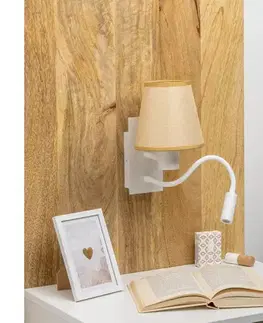 Svietidlá BRILAGI - LED Nástenná lampa NUBILA 1xE27/25W/230V +LED/3W biela/svetlohnedá BG1559+BG1571