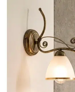 Svietidlá  Nástenná lampa RETRO II 1xE27/60W/230V zlatá patina KM 1.51/czar