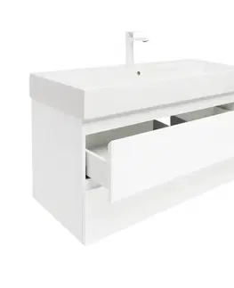 Kúpeľňový nábytok Kúpeľňová skrinka s umývadlom SAT B-Way 99x50x45 cm biela lesk BWAY2100WU2BBI BWAY2100WU2BBI