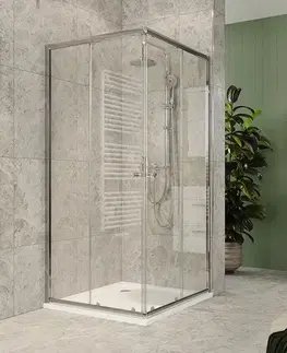 Sprchovacie kúty Mereo Sprchový kút, Kora Lite, štvorec, 80 cm, chróm ALU, sklo Číre CK34133Z