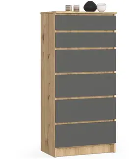 Komody a skrinky Moderná vysoká komoda MARIANNA60, dub Artisan / grafit