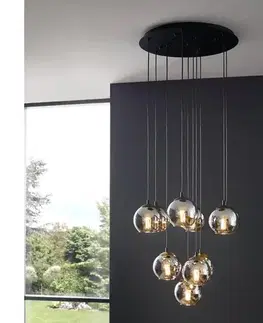 Svietidlá Eglo 98654 - Luster na lanku ARISCANI 10xE27/40W/230V čierna/lesklý chróm 98654