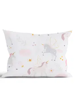 Dekoračné obliečky MKLozkoviny.sk Bavlnená obliečka na vankúš Renforcé 50 × 70 cm – Unicorn-  -