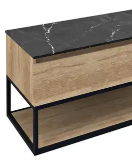 Kúpeľňový nábytok SAPHO - SKARA umývadlová skrinka 100x50x45cm, čierna mat/dub alabama CG009-2222