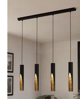Svietidlá Eglo 900873 - LED Luster na lanku BARBOTTO 4xGU10/4,5W/230V čierna/zlatá 900873