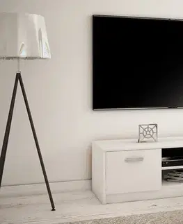 TV stolíky MAREK 027 TV stolík s dvierkami a policami, biela
