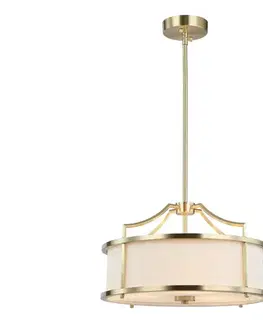 Svietidlá Open Design OR80889 - Luster na tyči STANZA 3xE27/15W/230V pr. 42 cm mosadz/biela OR80889