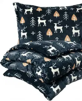 Obliečky 4Home obliečky mikroflanel Nordic Deer, 140 x 220 cm, 70 x 90 cm