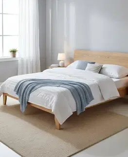 Postele KONDELA Bedia 180 manželská posteľ 180x200 prírodná