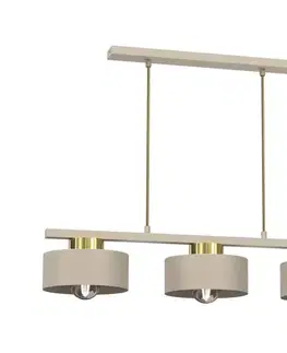 Svietidlá  Luster na lanku MARTI 3xE27/15W/230V béžová/zlatá 9931