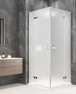 Sprchové dvere POLYSAN - GLOBE CHROME štvorcová sprchová zástena 800x800, rohový vstup, matné sklo GB5880MC